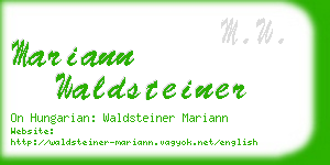 mariann waldsteiner business card